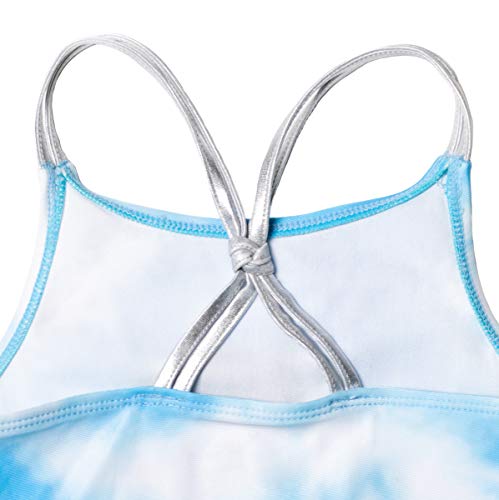 Star Wars The Mandalorian The Child Big Girls Swimwear One-Piece Swimsuit Tie Dye, 10-12, Blue #TOP4