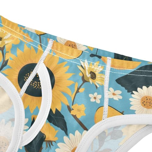 KLL Boho Style Sunflowers Manga Style Toddler Boys Soft Briefs Cute Undies4