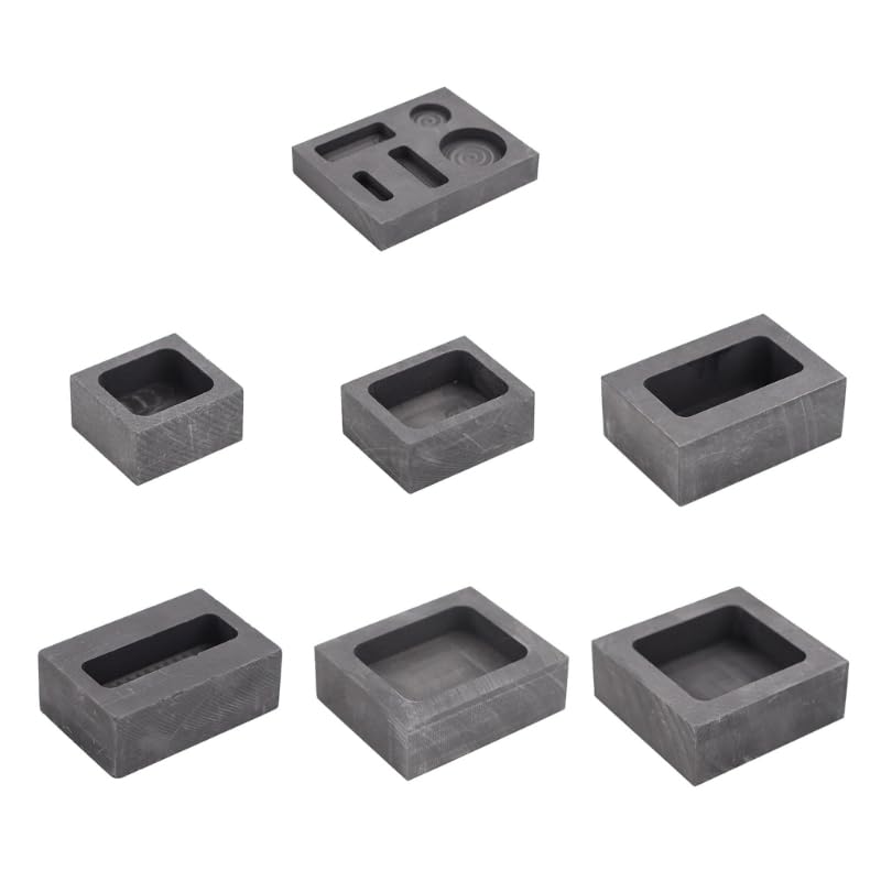Gussformen aus Graphit für Barren, Graphitbarren R3MC 5 Löcher for Metallschmelzen, Gießen, Raffinieren von 25 g bis 500(200g)