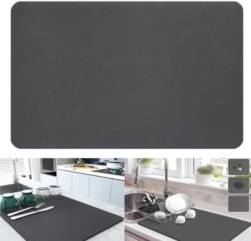 Uand Home Dish Drying Mat for kitchen Counter,Heat Resistant Drai...