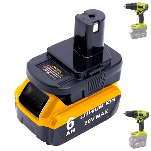 Biswaye Adapter Compatible with De-Walt 20V Battery to Replacement for Ryobi 18V One+ Battery, Adapter Compatible with Mil-Waukee 18V Batteries to Replacement for Ryobi 18V Batteries P102 P189 P107