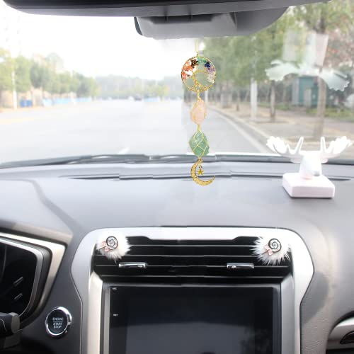 Tree Of Life Chakra Stones Healing Crystals Moon And Star For Wall Ornament Meditation Hanging Car Ornament Window Ornament #TOP2