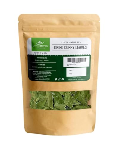 Ceylon Flavors Fresh and Pure 100% Natural Curry Leaves (0.7oz) 20g