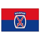 United States Army 10th Mountain Division Flag Banner 3 ft x 5 ft Polyester with 2 Brass Grommets Vivid Color HD Printing Indoor Outdoor Room Man Cave Decoration
