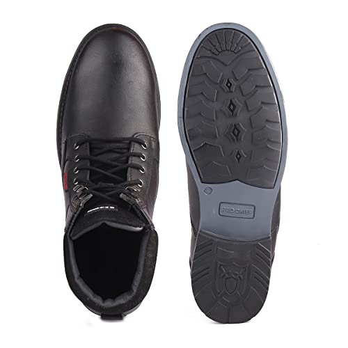 Image of Red Chief Men's Leather High-Ankle Boots with Contrast Blue Sole - Rugged | Bold | Urban | RC377