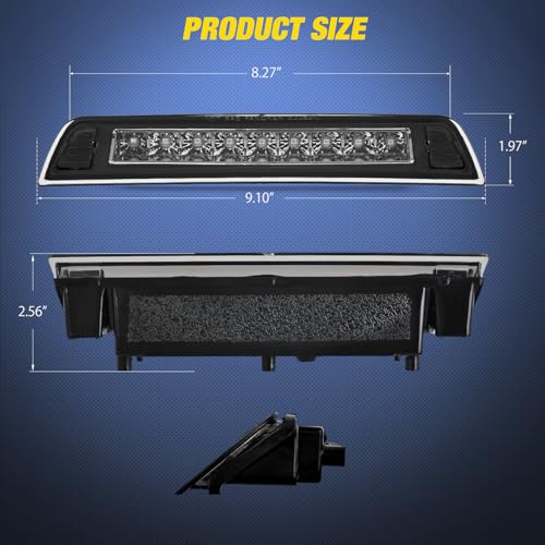 Image of Nilight Third Brake Light Tail High Mount 3rd Stop Lights Smoked Lens Compatible with Ridgeline 2006 2005 2006 2007 2008 2009 2010 2011 2012 2013 2014 Truck Rear Center Cab Lamp