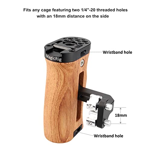 Image of Wooden Side Handle for A7RIII A7III BMPCC 4K 6K Pro Camera Cage