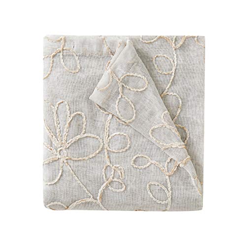 Dainty Home Rita Embroidered Fabric Shower Curtain, Linen/linen, W 70" x L 72" (1 Panels) - Image 3