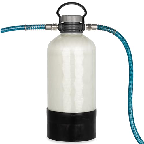 Image of Camco TastePURE XXL Camper /RV Water Filter - Prevents Bacteria Growth & Reduces Bad Taste, Odor & More - Features Long-Term Water Filtration w /GAC & KDF - Includes 4' RV Drinking Water Hose (40015)