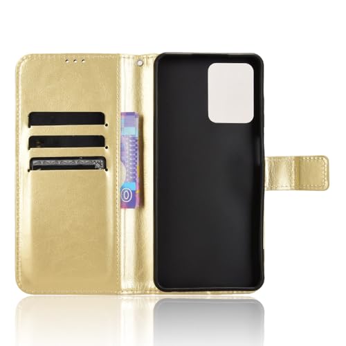 EasyShow Case for Nokia HMD Pulse Pro PU Leather Wallet Flip has Kickstand function and Card Slots with Magnetic Buckle Phone Cover for Nokia HMD Pulse Pro-Gold - Image 4