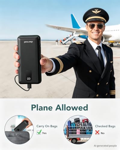 Image of charmast Portable Charger Power Bank 10000mAh with Built-in AC Wall Plug