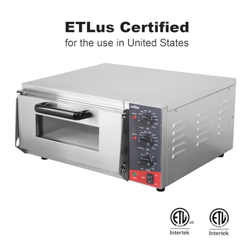 Image of CROSSON ETL listed Commercial 16 inch Countertop Electric Pizza Oven with pizza stone, Multipurpose Indoor Pizza oven for Restaurant use,120V /1800W