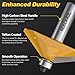 REKCKRUL 60 Degree Chamfer Router Bit with Bearing, 1/2 Inch Shank, 9/16 Inch Cutting Length, Carbide Tipped Woodworking Router Bits for Precision Edge Trimming