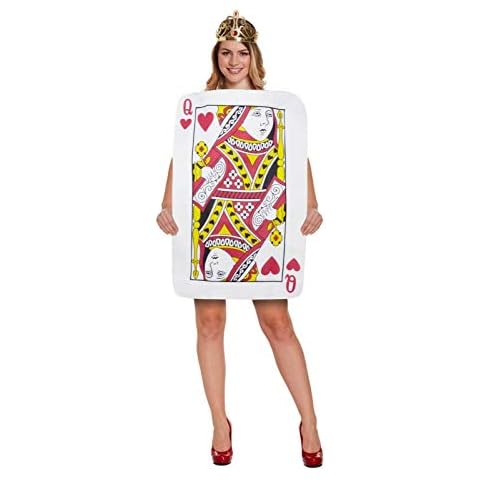 New Womens Playing Card Costume Ladies Fancy Dress Queen of Hearts Dress Up Outfit Cover