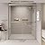 Seeye Elegant Double Sliding Shower Door for Walk-in Showers, Adjustable 44-48 in. W x 72 in. H, Tempered Glass, Brushed Nickel Finish