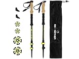 G2 Hiker Trekking Hiking Poles Telescopic/Carbon Fibre/Cork Handle/Foam Padded Wrist Strap/...
