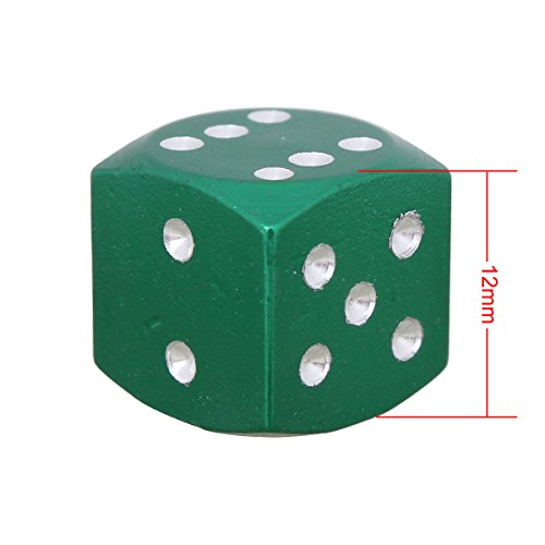 Tomall Tyre Dustproof Cover Tire Valve Stem Caps For Universal Car Motorcycle Bike Aluminum Alloy Dice Style Green 4Pcs #TOP4