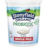 Stonyfield Organic Whole Milk Probiotic Yogurt, Plain, 32 oz. – Immunity & Digestive Health