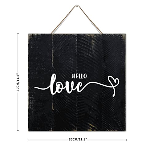 Panneau mural en bois rustique Hello Love, le cadeau de Saint-Valentin idéal pour la maison - 3