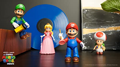 Nintendo Super Mario - Figura Mario Bros de 13 cm Totalmente Articulada - Juguete Mario con hasta 16 Puntos de Articulación - Juguete Finamente Detallado con Ojos de Cristal - Juguetes Niños 3 Años +