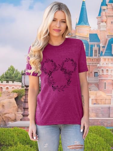 Image of Magic Kingdom Castle Shirt Holiday Short Sleeve Boho Clothes for Women