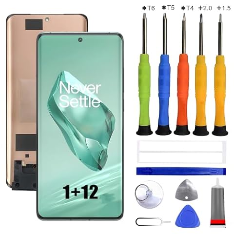 VUXYIT Kompatybilny z One-Plus 12PJD110, CPH2573, CPH2581, CPH2583LCD, zamiennik ekranu dotykowego, digitizera i wyświetlacza LCD [z odciskami palców] z zestawem naprawczym