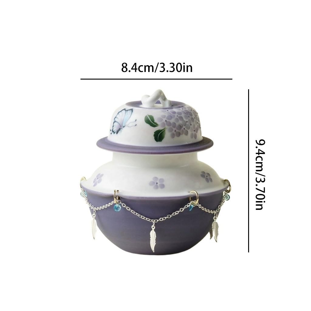 Barattoli Sale Zucchero caffè Mini Barattolo Sigillato con Pendente for tè in Ceramica A Forma di Farfalla Dipinta A Mano