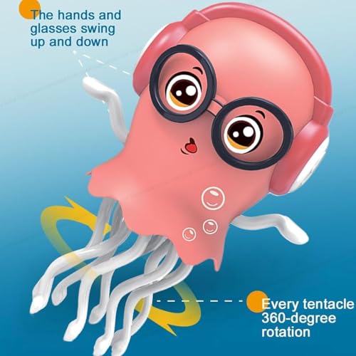 Image of Dancing Jellyfish Toy with Light Up Musical Features and 360 Degree Rotating Tentacles | Automatic Moving Cartoon Jelly Fish Toy for Kids Boys Girls (Multicolor)