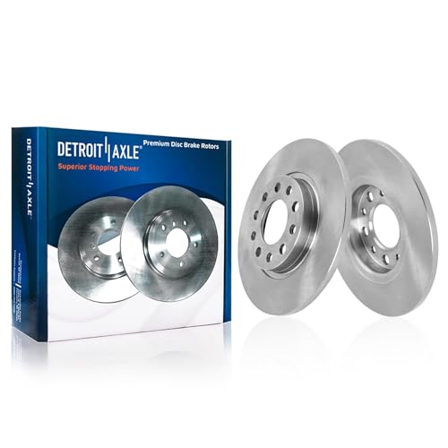 Image of Detroit Axle - Brake Kit Replacement for 2014-2022 Jeep Cherokee | Single Piston Front Calipers, Brakes Rotors Brake Pads 2015 2016 2017 2018 2019 2020 2021 12.99 inch Front and 10.95 inch Rear Rotor