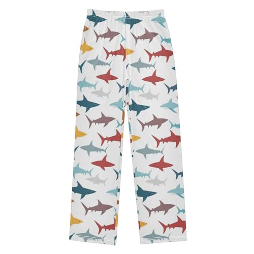 Pajama Bottoms, Pajamas Long Pant Colorful Sharks Silhouette Lounge Wear Casual Sleep Pants Soft Pjs Sleepwear