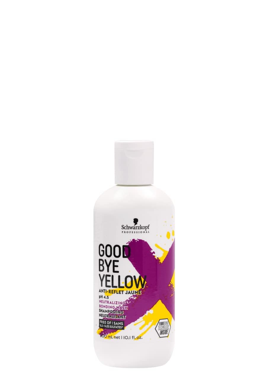 Schwarzkopf Goodbye Yellow Neutralizing Shampoo - Purple Shampoo for Blonde Hair - Colour Toner Eliminates Brassy Yellow Tones for Blonde or Bleached Hair - Paraben & Sulphate