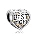 ReisJewelry Mom Charm Heart Love Mothers Day Charms Bead for Bracelets (Gold Plated)