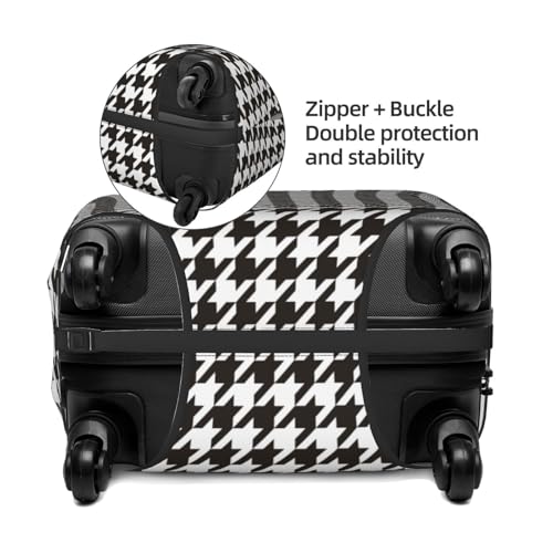 Luggage Cover Protector - Houndstooth Black and White Print Suitcase Covers for Luggage Fit 29-32 Inch Suitcase3