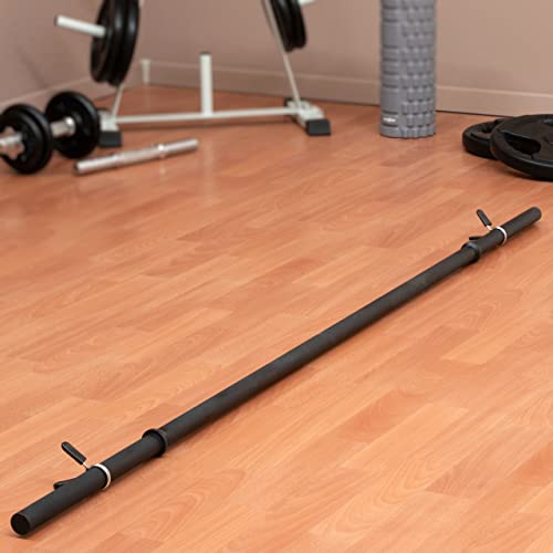 Foto von MAXXIVA® Hantelstange 180 cm Langhantelstange Krafttraining Zugstange schwarz Workout Bodybuilding Fitness Federverschluss Gewichtheben