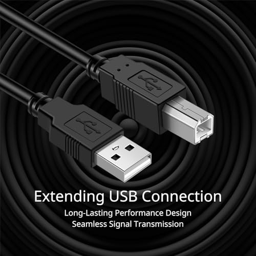 TNP USB A to USB B Audio MIDI Cable Male to Male - MIDI to USB Cable 2.0 Type for Computer, Laptop, MIDI Piano Keyboard, Projector, Printers, and Equipment with USB MIDI Cable Interface (1.5 Meters)