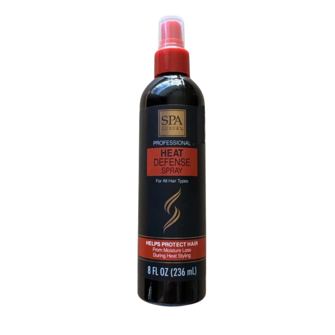 Spa Luxury Heat Defense Spray Heat Protectant Leave-In All Hair Types, 8 oz.