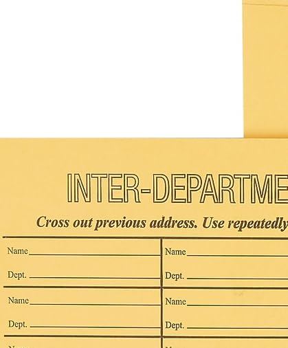 Staples Button-and-String Kraft Inter-Depart. Envelopes 10-Inch X13-Inch Brown 100/Box