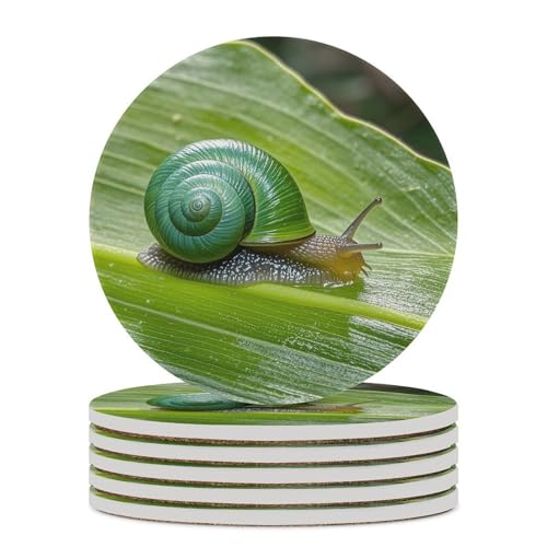 Dessous de verre pour table basse en céramique vert résistant au chaud - 2
