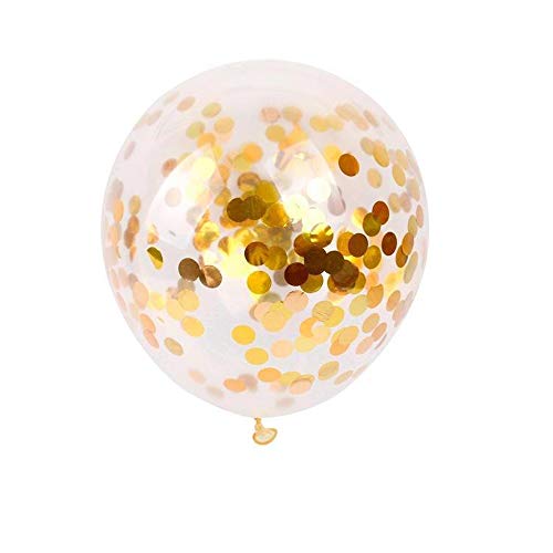 Skingwa パーティー コンフェッティ グリッター バルーン ラテックス バルーン 誕生日 結婚 デコレーション用 100ピース ゴルドー