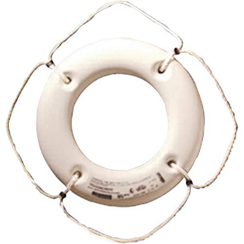 30IN White Hard Shell Ring Buoy