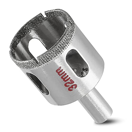 Image of Luomorgo 32mm Diamond Hole Saw Diamond Drill Bits, 2Pcs | 1.1 inch Cutting Depth, For Glass Ceramic Marble, For Porcelain Tile Granite, For Quartz Gemstone