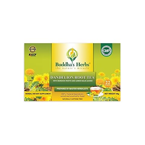 Dandelion Root Tea Bags (Pack of 4, 88 Tea Bags) - Digestion and Immune Support w/Burdock Root Organic & Lemon Balm Leaf - Healthy Caffeine Free Tea Bags - Liver Cleansing Organic Dandelion Tea Cover