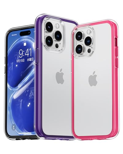 CASEKOO iPhone 14 Pro Max �P�[�X �ϏՌ� �N���A ���ϖh�~ �ČRMIL�K�i ���� �ϋv�� �ϏՌ� ���C�����X�[�d�Ή� �A�C�t�H�� 14 �v���}�b�N�X �J�o�[ �P�[�X(�s���N)