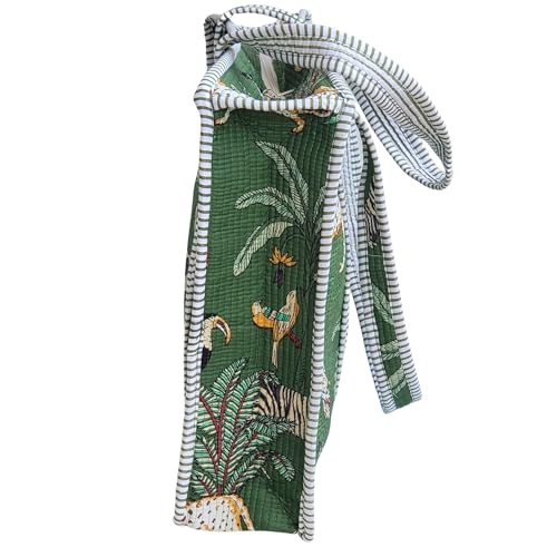 Image of 100% Cotton Jungle Print Shoulder Bag Tote Bag Women Reversible Shopping Bag and Grocery Bags Stylish Travel Bag Gift for Her