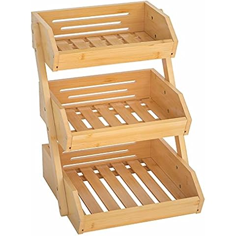 CALM COZY 3 Tier Bamboo Fruit Basket Cover