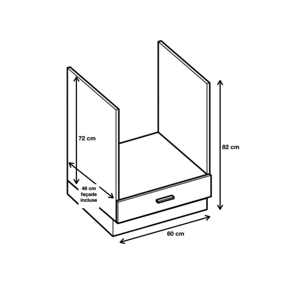 Cuisineandcie - Meuble pour Four encastrable Eco Blanc L 60 cm