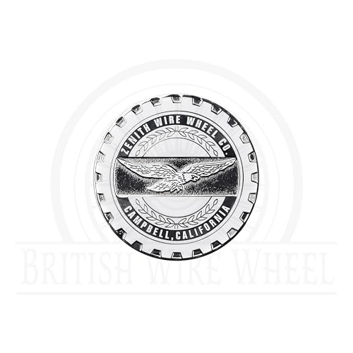 Image of Zenith Chrome & White Metal Wheel Chip Emblems (Set of 4) | Triple Chrome Plated Solid Metal Wheel Chip Emblems, 2.25 inch | for Lowriders with Cut or Recessed Knock Off Spinner Caps