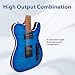TOSTAR 39inch Telecaster Firefly Solid Body Electric Guitar for Adults Professional Player,Full Size 6 string, 2-Point Tremolo, Right Handed, Roasted Canadian Flamed Maple, Glossy Finish