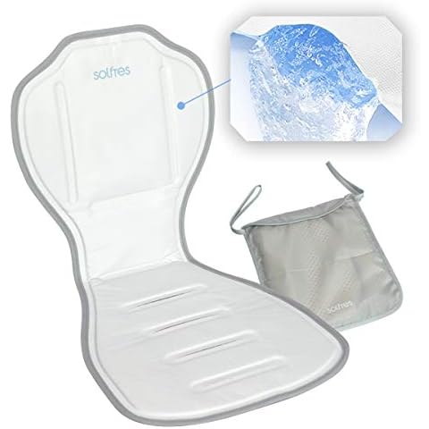 Solfres Hydro Gel Car Seat Cooler Mat for Baby. No Refrigeration Needed. Carseat and Stroller Cooling Pad Cushion Liner with Breathable 3D Mesh Anti-Slip Back. for Kids Toddlers 12-48 Months Cover