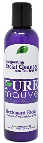 Tea Tree Facial Cleanser, Pure Mauve Invigorating Facial Cleanser with Natural Australian Tea Tree Oil, for Oily Skin, Dry Skin, Blemish , Itchy Skin, Paraben Free, Sulfate Free, Alcohol Free